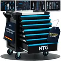 NTG Werkzeugwagen WZW.7290, bestückt, 290-teilig, schwarz, 7 Schubladen, mit Werkzeug