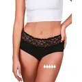 Taynie Periodenslip Deluxe extra stark - Periodenunterwäsche starke Blutung - Damen Auslaufsichere Periodenunterwäsche / Periodenslip aus Bio Baumwolle schwarz 60