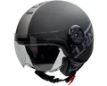RÖMER HELME Motorradhelm RR20035 - Motorrad- Jethelm mit Pilotenvisier, schwarzgrau