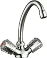 SCHÜTTE Küchenarmatur DUO MIX II, Niederdruck Armatur Küche, schwenkbarer Wasserhahn Küche, Mischbatterie Küche in Chrom