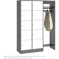 Offene Garderobe für 10 Personen Garderobenschrank Wertfachschrank 195x185x48 cm