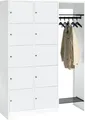Offene Garderobe für 10 Personen Garderobenschrank Wertfachschrank 195x185x48 cm