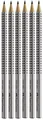 FABER-CASTELL Grip 2001 Pencils HB Pack of 6,Silver 1 Silver