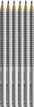 Faber-Castell 117697-6 Bleistifte GRIP 2001 Härtegrad HB Schaftfarbe silber