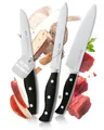 RÖSLE PURA Messerset 3-tlg. - Hochwertiges Küchenmesser Set inkl. Kochmesser, Universalmesser und Gemüsemesser, Klingenspezialstahl, ergonomische genietete Griffe, ideal für alle Schneidearbeiten