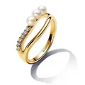 Pandora Fingerring mit Süßwasser-Zuchtperlen Goldfarben goldfarben 52