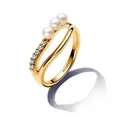 Pandora Essence Ring Damen Perlen und Pavé Vergoldet 163258C01 Gr. 52