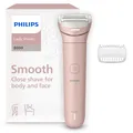 Philips Lady Shaver Series 8000 - kabelloser elektrischer Rasierer, nass und trocken, 3-Klingen-System, flexibler Scherkopf, LED-Licht, für Beine und Körper, 100 Min. Laufzeit, Modell BRL129/00