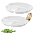 Westmark Mikrowellen-Menüteller 3 Fächer 2er Set Ø25cm Kunststoff Weiß
