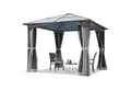 TOOLPORT Pavillon Gartenpavillon Moonlight Deluxe grau, mit 4 Seitenteilen, mit 4 Moskitonetzen