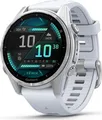 Garmin Fenix 8 - 43 mm - silber - Sportuhr mit Band - Silikon - Whitestone - Handgelenkgröße: 108-182 mm - Anzeige 3.556 cm (1.4")