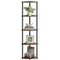 SONGMICS HOME Eckregal Standregal Regal, mit 5 Ebenen, superschnelle werkzeuglose Montage braun 139 cm