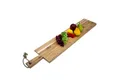 Spetebo Servierplatte XXL Teak Servierbrett, Holz, (Anzahl, 1-tlg., lebensmittelechte Servierplatte), mit Griff