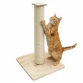 eyepower 62 cm Kratzbaum Luca - 9,2 cm Kratzsäule für Katzen mit Bambus Holzplatte - Katzenkratzbaum Klein mit M10 Sisalstamm Beige - Kratzstamm Katze Stabil Sisal Katzenbaum mit Massivholz Fußplatte