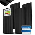 Juskys Wandpaneele Akustik 4er Set 2,88 qm - Holzfurnier & reduziert Hall und Lärm - Schwarz