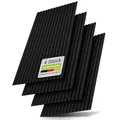 Juskys Akustikpaneele 4er Set 2,88 m² – Wandpaneele 120x60 cm zur Wandverkleidung, reduziert Hall & Lärm, dekorative Wandplatten – Eiche Schwarz