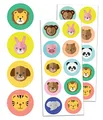 200 Stück - Sticker Tiere, Aufkleber Kinder - 20 Blätt, 40mm