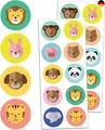 200 Stück - Sticker Tiere, Aufkleber Kinder - 20 Blätt, 40mm