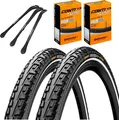 2x Continental Reifen Ride Tour Schwarz Reflex 28x1,60 (42-622)+ DV + Reifenheber