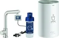 GROHE Armatur und Boiler GROHE Red Mono 30339_1, Größe M, L-Auslauf, Einlochmontage, supersteel