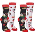 WOWERAT Witzige Socken „Schweiz“ für Teenager, Damen und Herren, 2er-Bündel (Gr.36-41, 6209.97, Farbe: schwarz - schwarz/„Schweiz“)