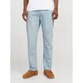 Loose-fit-Jeans JACK & JONES "JJICHRIS JJORIGINAL SBD 921 SN", Herren, Gr. 32, Länge 32, blau (blau denim), Denim/Jeans, Obermaterial: 100% Baumwolle, modisch, loose fit knöchellang, Jeans