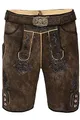 Edelnice Trachtenmode Bayerische Traditionelle Kurze Lederhose Fabian mit passendem Trachtengürtel aus Ziegenleder Gr. 46-64 (62) Braun
