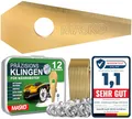 MASKO® Ersatzmesser Klingen für Mähroboter | Rasenmäher Messer universal inkl. innovativen Schrauben | Ersatzklingen Rasenroboter langlebig Titan-Beschichtung Kompatibel mit Bosch 12 Stück