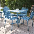 Set Gartentisch mit Tischplatte 70 cm und 4 Stühle Pazifikblau - Oviala Palavas