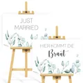 younikat 2er Set Schilder Just Married | 30 x 40 cm | einseitig Bedruckt | dv1503
