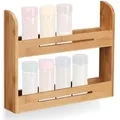 Relaxdays Gewürzregal 10021554, braun, mit 2 Etagen, stehend, aus Bambus, 31 x 26 x 6cm