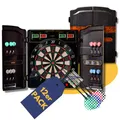 Best Sporting Dartscheibe elektronisch Oxford Evolution I Dartscheibe elektronisch mit LED-Anzeigen I E-Dartscheibe mit 12 Dartpfeilen & Ersatzspitzen I Dartboard Kabinett mit Walnuss-Optik