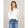 Tommy Hilfiger 3/4-Arm-Shirt NEW CODY BOAT-NECK Baumwolle, U-Boot-Ausschnitt, Slim Fit weiß XL