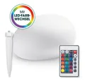 EASYmaxx LED Solarleuchte Deko-Stein Gartenleuchte, Farbwechel für Garten, Terrasse, Balkon