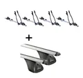 VDP Dachträger (Für Ihren AlfaRomeo 147 5 Türer 2000-2010, Dachträger und vier Fahrradträger/Fahrradhalter im Set), 4x Fahrradträger SAGITTAR + Dachträger Original kompatibel mit Alfa Romeo 147 5 Türer 2000-2010