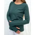 ESPARTO Yogashirt Langarmshirt Vicitra Ärmel mt Daumenloch grün M