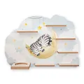 Regal „Kleines Zebra“ geeignet für Toniebox und Tonies inkl. 40 Metallplättchen für Flexible Befestigung der Tonie Figuren (Kleines Zebra)