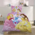 Disney Prinzessinnen Bettwäsche Set für Mädchen in Fleece Qualität - Decken- und Kissenbezug 135x200 80x80 cm mit Reißverschluss - Rosa,