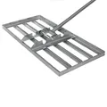 SattesGrün® 75x35 cm Profi Rasenrakel inklusive Stiel | Rakel zum Sanden, Abziehen & Leveln | Flächenebner Levelingrake Leveler Lawnleveling