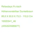 Relaxdays Pc-tisch Höhenverstellbar Dunkelbraun 80,0 X 50,0 X 75,0 - 110,0 Cm 10
