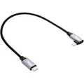 Akyga USB-Kabel USB 2.0 USB-C Stecker, Apple Lightning Stecker 0.30 m Schwarz Gewinkelter Kabelabgang AK-USB-55