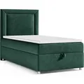 Best for Home Boxspringbett mit Bettkasten Trinity K3-SINGLE 100x200 Bonellfederkern inkl. Topper - Grun - Grün