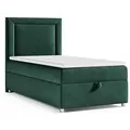 Best for Home Boxspringbett Trinity K-3 SINGLE mit Bettkasten & Komfort Topper H3 (Einzelbett, Polsterbett mit gepolstertes Kopfteil, Jugendbett, Kinderbett versch. Größen, 70x200 80x200 90x200 100x200 cm), verschiedene Liefermöglichkeiten, Handwerksqualität grün 100 cm x 200 cm