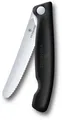 Victorinox Faltbares Gemüsemesser Wellenschliff - schwarz - Größe 11 cm