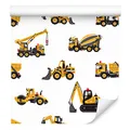 Muralo Tapete 10m Rolle Vlies Tapete Transport Stadt Autos Straße Lastkraftwagen Bagger Vliestapete 1000 x 53cm Wand Tapete Wohnzimmer Kinderzimmer Moderne Wanddeko Wand Dekoration