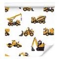10m VLIES Tapeten Rollen Kinderzimmer Autos Bagger Betonmischer Stadt XXL 3277