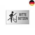 OFFORM DESIGN Schild - Bitte setzen | Türschild 60x100 mm Aluminiumschild