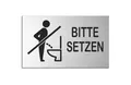 Schild Bitte setzen Nicht im Stehen pinkeln 6x10 cm  selbstklebend