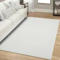 carpet city Teppich Kurzflor Wohnzimmer - Creme - 160x230 cm Rechteckig - Geometrisch, Gestreift - 3D-Effekt - Moderne Teppiche Flachflor Schlafzimmer, Esszimmer