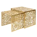 Riess Ambiente Handgearbeiteter Couchtisch Abstract 50cm 2er Set Gold im Gap Design Wohnzimmertisch Tisch Sofatisch Satztische Tischset
